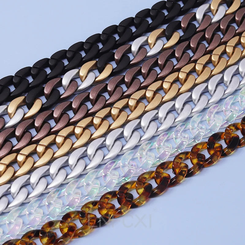 New Matte Retro Acrylic Glasses Chain Lanyards Gold Color Reading Glasses Hanging Neck Chains Sunglasses Chain Straps