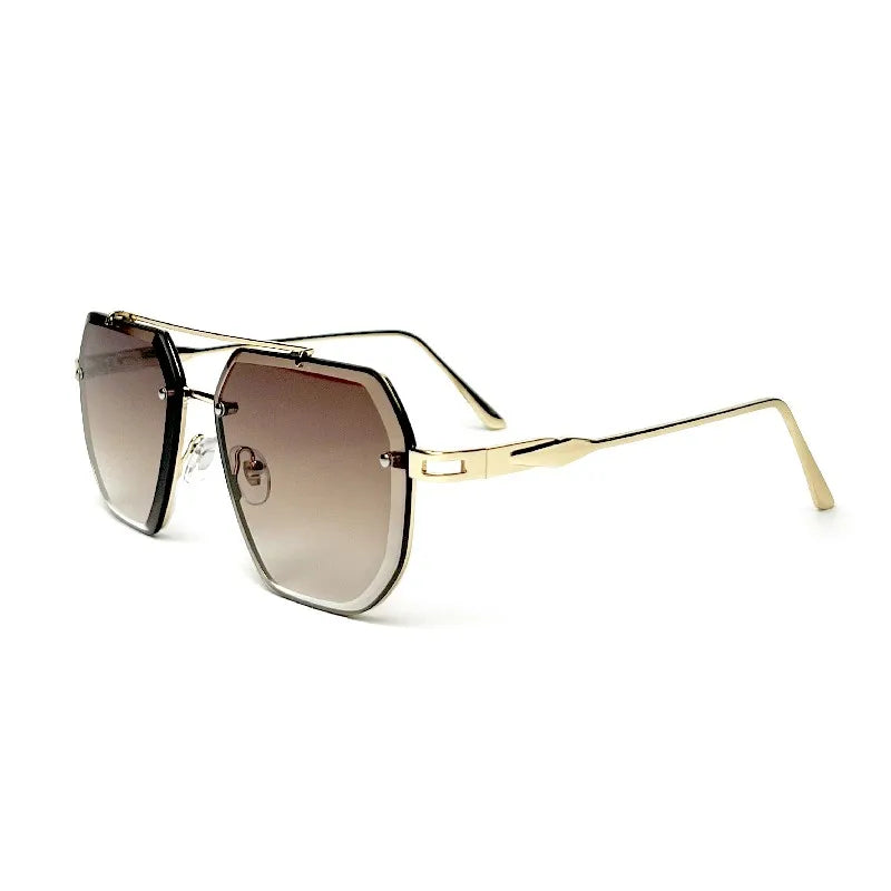 Caterside New Polygon Metal Frame Men's Sunglasses Fashion Simple Vintage Women Sun Glasses UV400 Driving Fishing The Best Gift