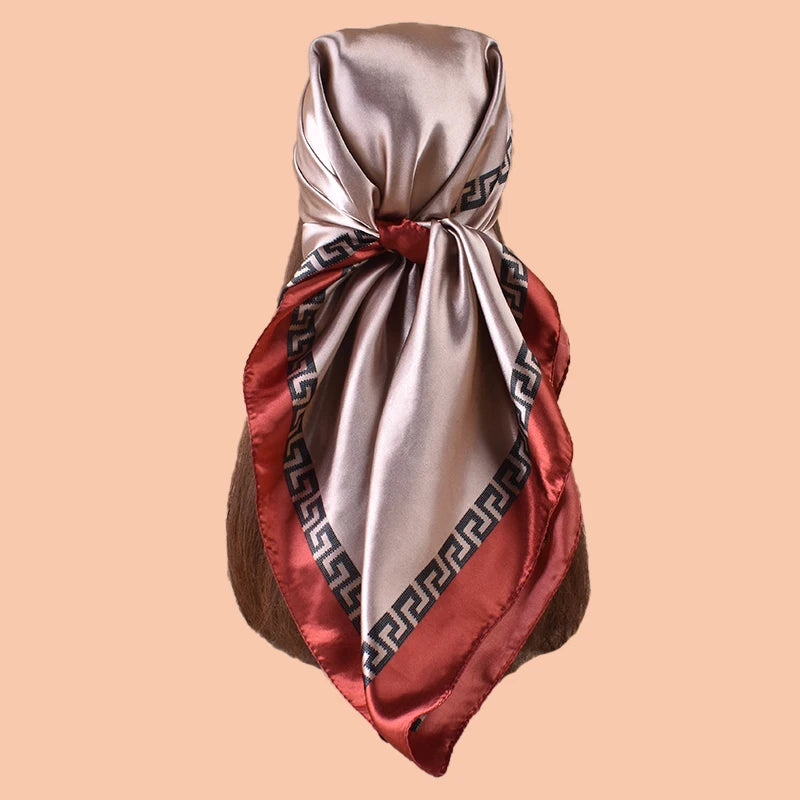 1PC Women's Summer Beach Accessory Fashion Satin Square Scarf 90*90inch Multi-use Headscarf Party Use Versatile Hair Towel