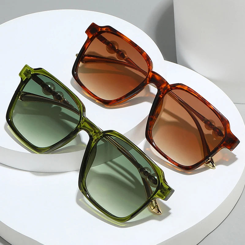 JNPCXI New Luxury Square Pearl Decorated Women's Sunglasses Fashionable UV400 Casual Sun Glasses