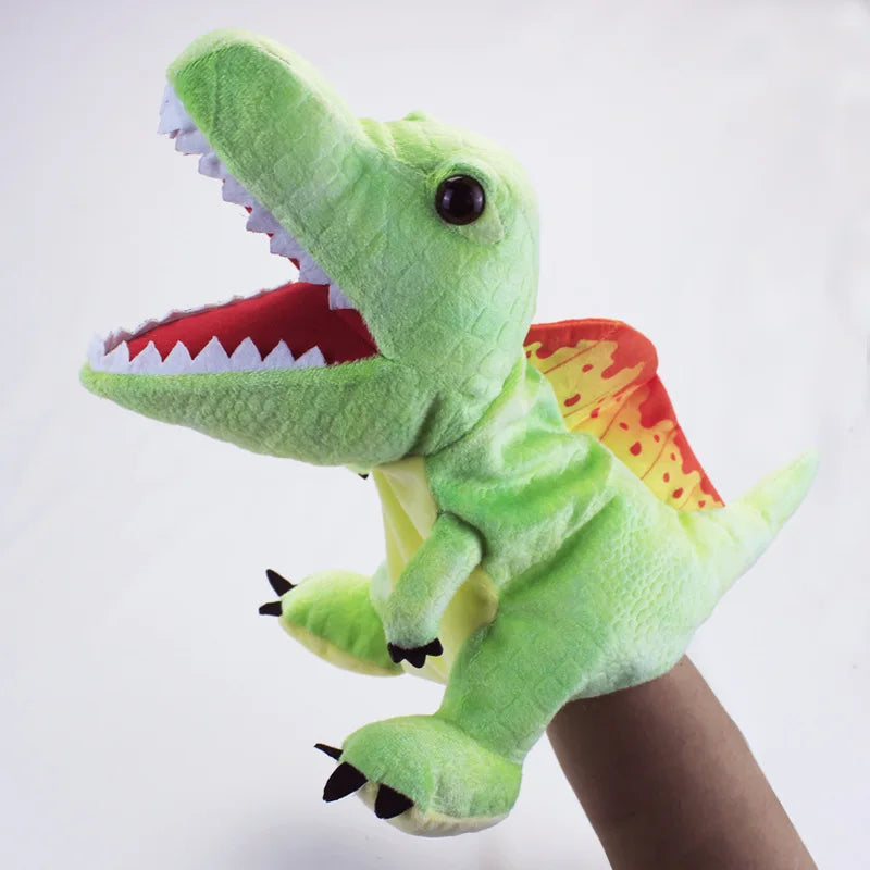 New 11 style Dinosaur Hand Puppet Plush toys Kindergarten performance Hand control glovesTriceratops Tyrannosaurus Dilophosaurus