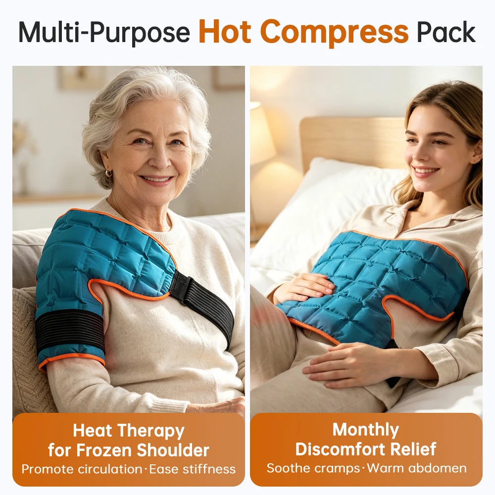 Shoulder Brace Belt Self-absorbing Water Reusable Ice Pack Shoulder Hot & Ice Compress Pad for Pain Relief Sports Injuries Care