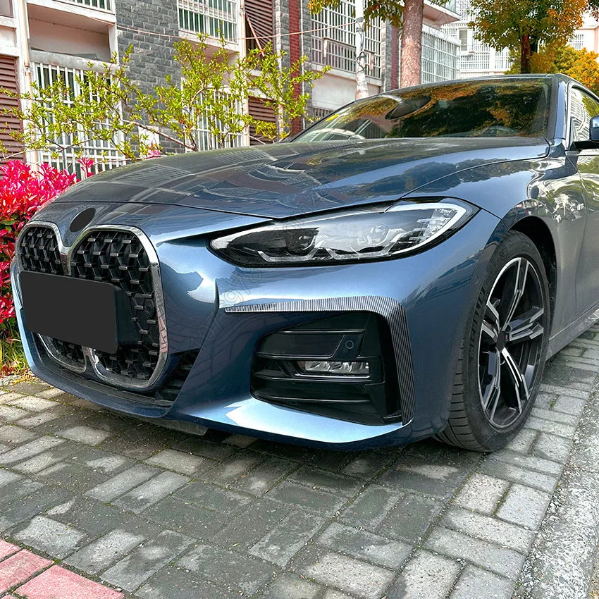 Front Fog Light Frames Cover Trim Racing Sticker Grille Gloss Black ABS For BMW 4 Series G22 G23 M Sport 2020 2021 2022 2023+