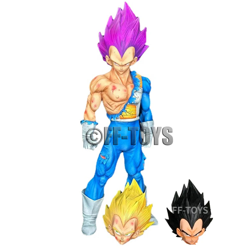 In Stock Dragon Ball Ultra Ego Vegeta Figure Replaceable Heads Vegeta Figurine 31CM PVC Action Figures Model Toys Anime Statue
