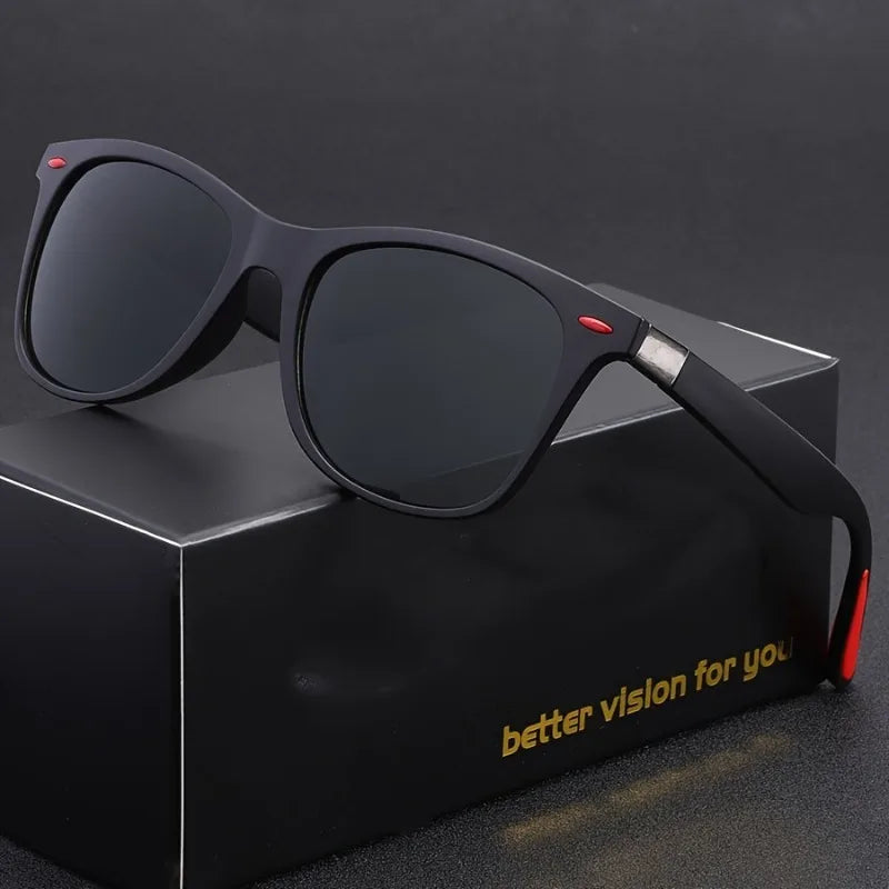 Retro Square Fashion Fashion Glasses for Men & Women - Gradient Lens, Durable PC Frame