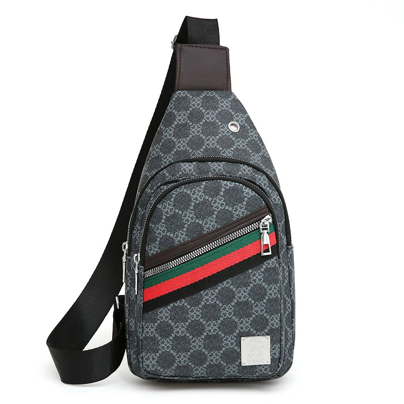 Messenger Bag Shoulder Cloth Chest Crossbody Casual Handbag with Earphone Hole