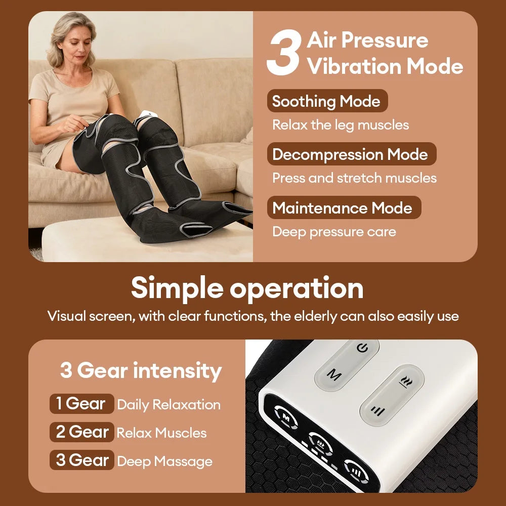 Electric Leg Massager Airbag Kneading Vibration Leg Knee Foot Massager Wireless Thigh Calf Air Pressure Relaxation masajeador