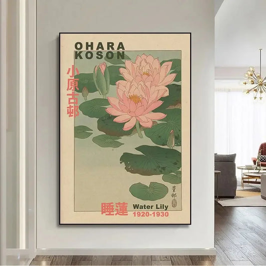 Hokusai Ohara Koson Japanese River Art Poster Vintage Guest Home Room Decor Wall