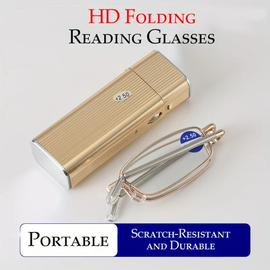 [Lightweight Ultra-Light Alloy Reading Glasses] Folding Portable Lightweight Stylish Ultra-Light Alloy Reading Glasses