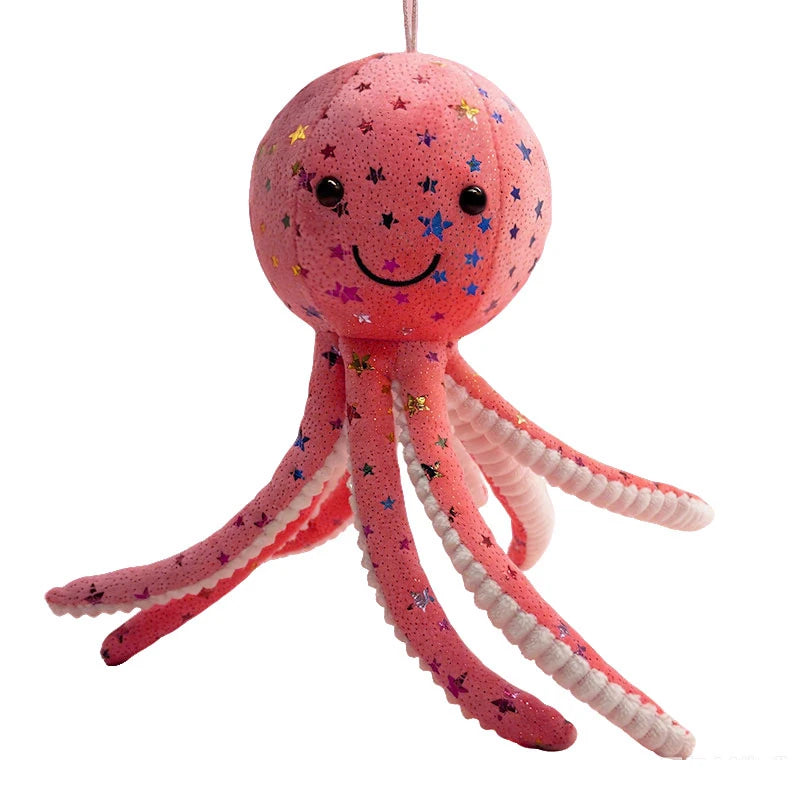 30cm Stars Octopus Plush Toy Stuffed Aquatic Cartoon Animal Doll Smiling Face Plushie Appeasing   Birthday Gift