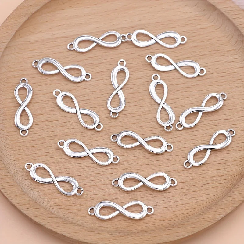 15Pcs Silver Plated Infinity Charms Connector for Jewelry Making Bracelet Accessories DIY