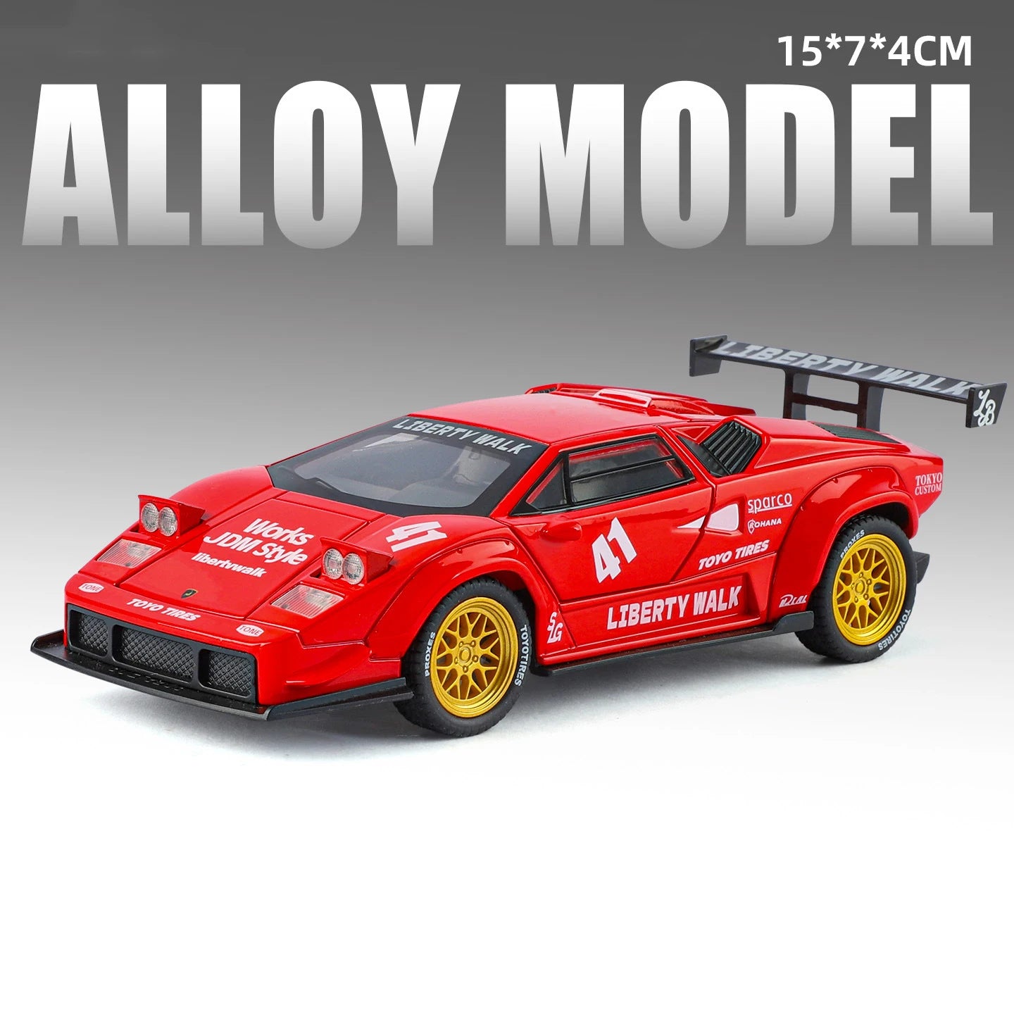 1:32 Lambor Countach LBWK Revuelto Miniature Model Alloy Diecast Toys Car with Sound Light Pull Back Vehices Fashion Accessories