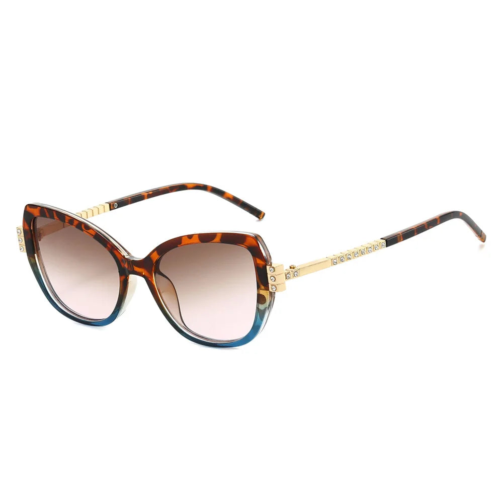 JNPCXI New Cat Eye Sunglasses for Women Luxury Diamond Temple Designer Ins Hot Popular Fashion Shades Female UV400 Glasses