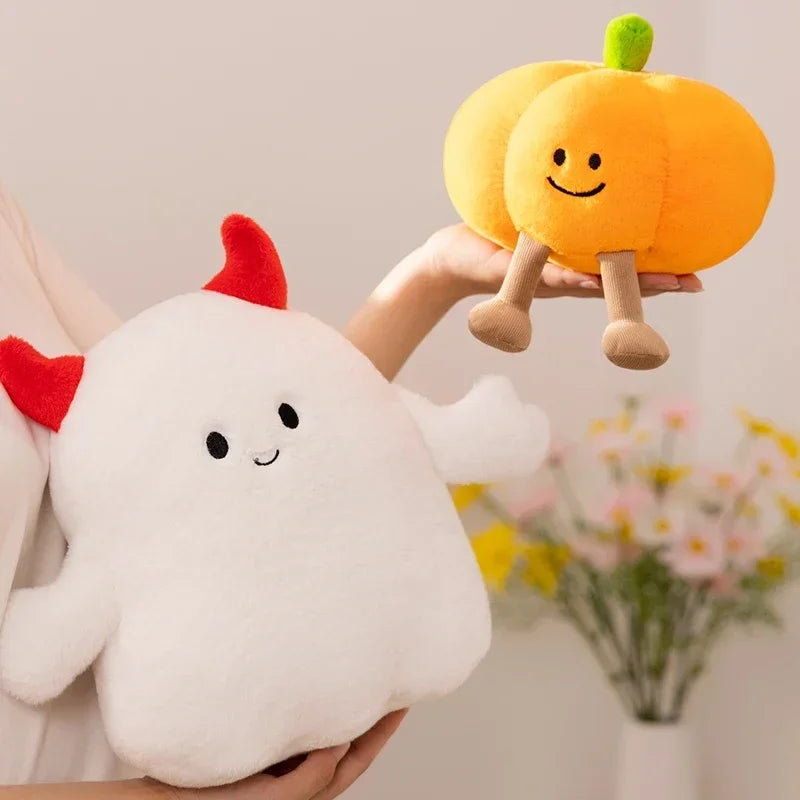 18~30cm Kawaii Halloween Pumpkin Ghost Plush Toy Plushie Soft Plant Stuffed Doll Holidays Props Decorative Throw Pillow for Kids