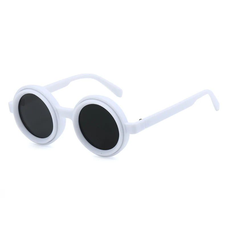 JNPCXI Vintage Round Punk Men Polarized Sunglasses Shades UV400 Fashion Women Adjustable Dimming Outdoor Sun Glasses