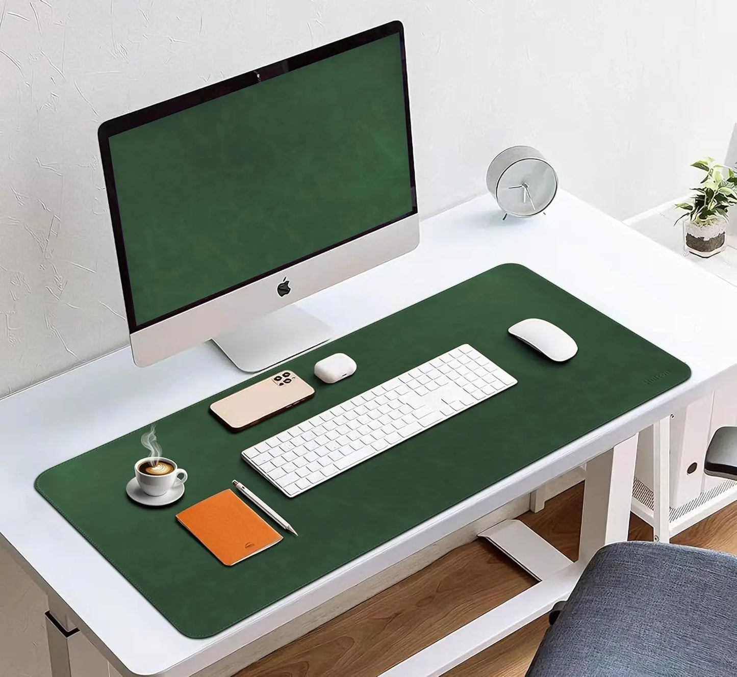 Dual-Sided Mouse Pad, Natural Cork & PU Leather Large Desk Pad for Office and Home Work, Desk Protector Non-Slip, Waterproof