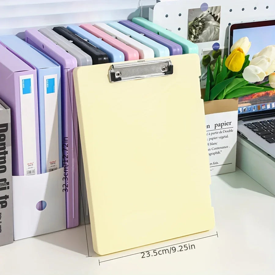 Durable Plastic A4 File Organizer with Clip, Large Capacity, Multi-Functional Document Holder for Students & Office Use
