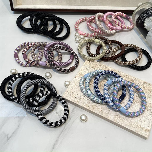 15pcs/box Multicolor Hair Ties for Women Braided Twisted Elastic Hair Rope Durable High Elasticity Hair Rope Scrunchies