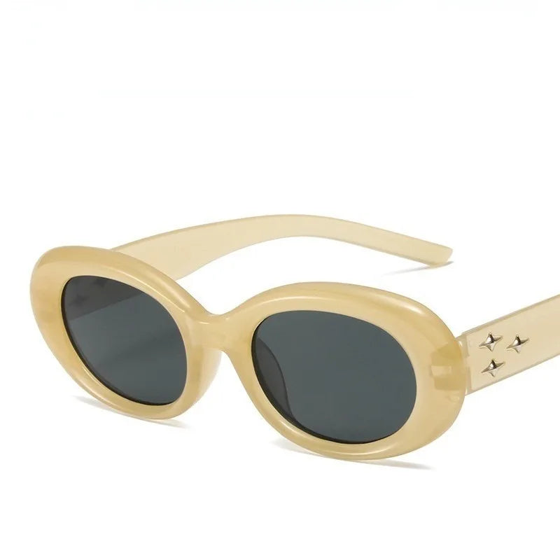 3PCS Y2K Fashion Korean Sweet Cool Spicy Girl Sunglasses for Women Men Premium Retro Oval  Sunglasses