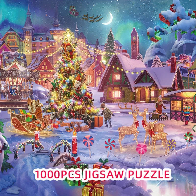 1000pcs Christmas Jigsaw Puzzle -Xmas Festive Gift Extravaganza | 70x50cm (27.5x19.7 Inches) |  Gift for Family & Adults