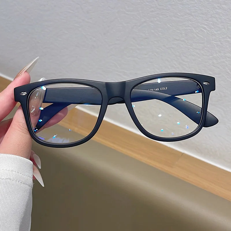 JNPCXI Vintage Real Photo Square Glasses Frame Women Fashion Clear Anti-Blu-Ray Lens Eyewear Men Optical Frame