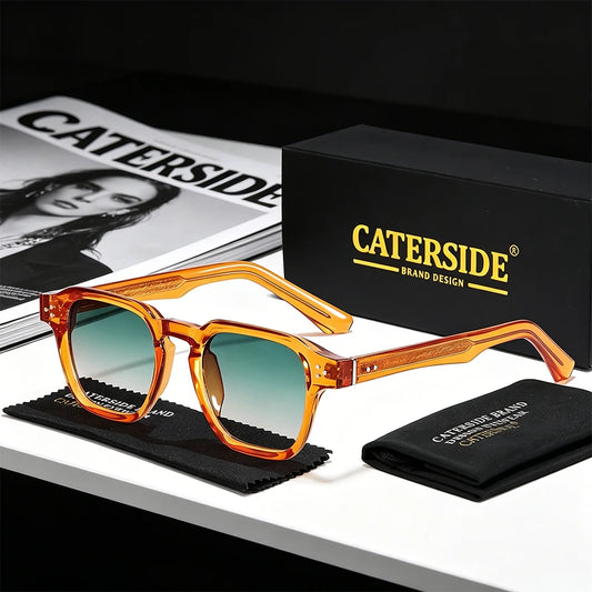 CATERSIDE Square Fashion Sunglasses Men Core Insert Temple Luxury Brand Sun Glasses Women Travel Beach Party Festival Gifts