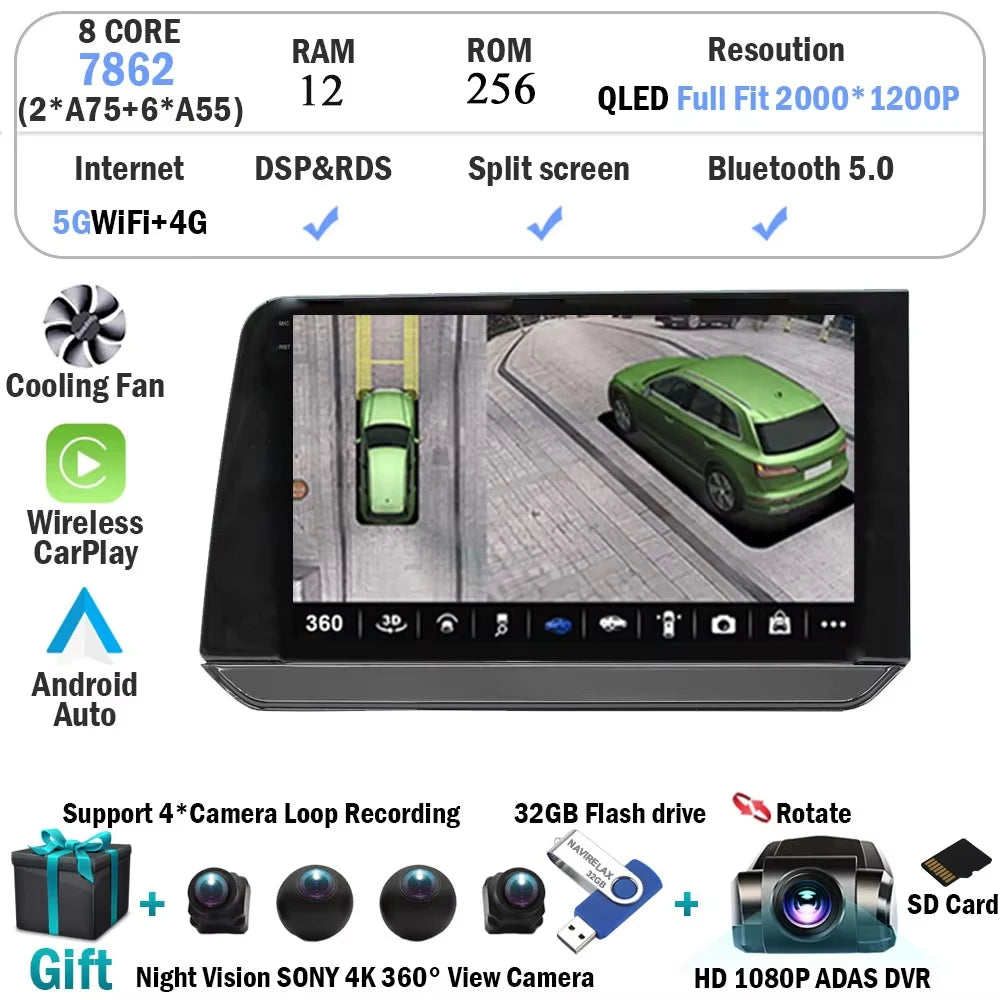 10" Android 15 Car Stereo for Nissan Note 2021 2022 Radio Touch Screen Carplay+Auto GPS WIFI 4G Navigation Autoradio Head Unit