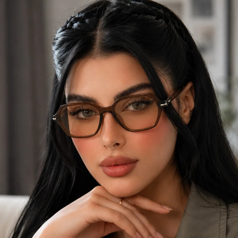 JNPCXI New Fashion Women Retro Leopard Frame Sunglasses Vintage Rivet Hexagon Design Square Sun Glasses Men UV Gafas De Sol