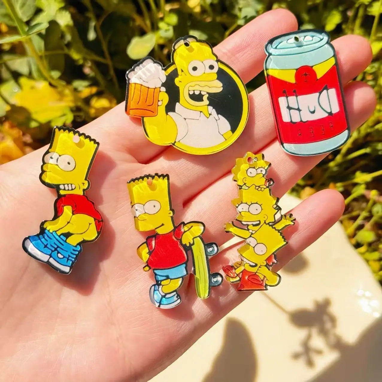 5 PCS Cute Cartoon Enamel Charms – Funny Character Pendants for Jewelry Making & Keychains