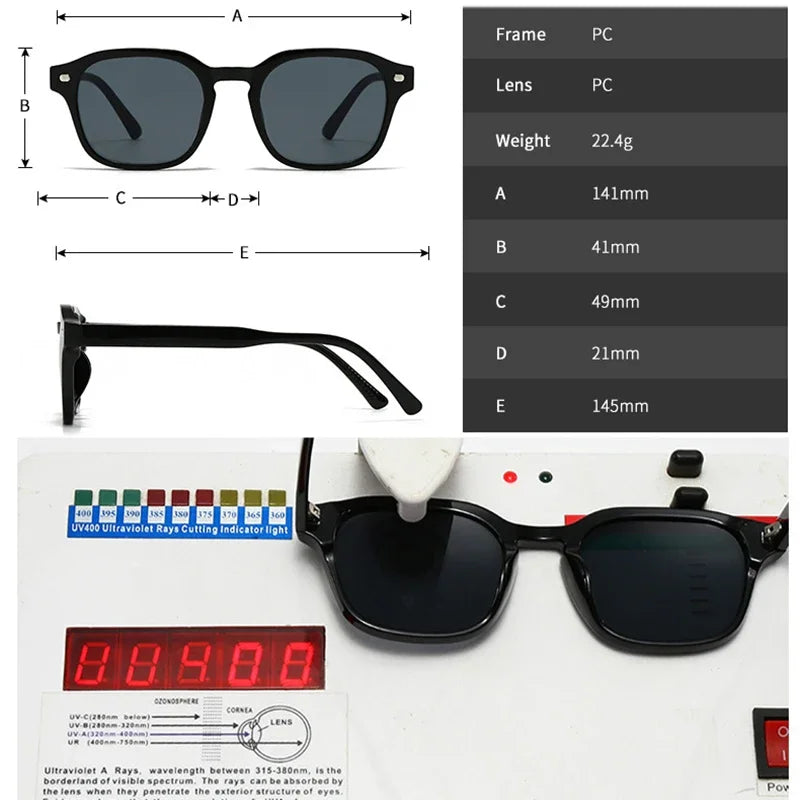 JNPCXI New Square Sunglasses Women Fashion Green Leopard Gradient Shades UV400 Retro Men Sun Glasses