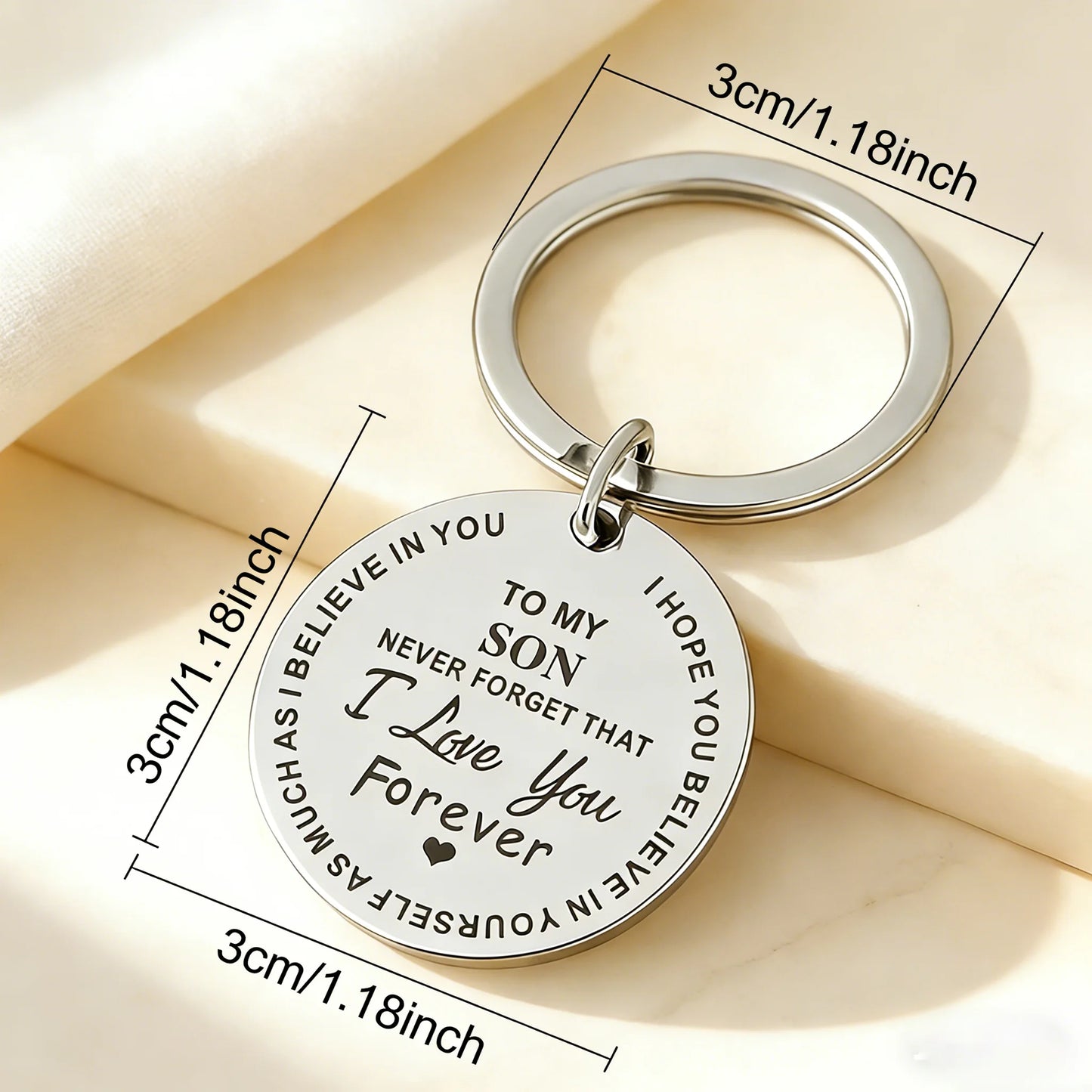 Family Tree of Life Key chain Engraved Circular Pendant Key Ring for Mom Day Son