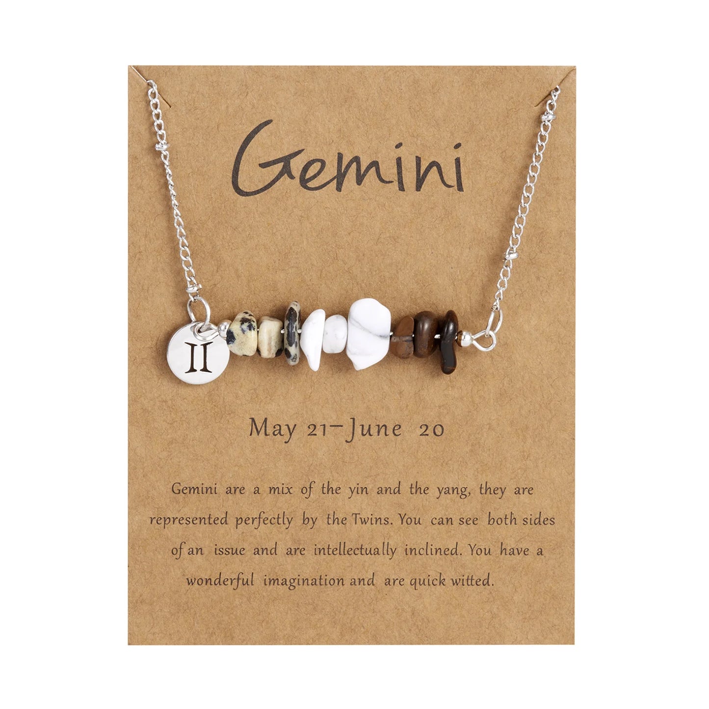 Stainless Steel 12 Constellation Pendant Necklaces for Women Men Irregular Natural Stone Necklace Party Jewelry Birthday Gift