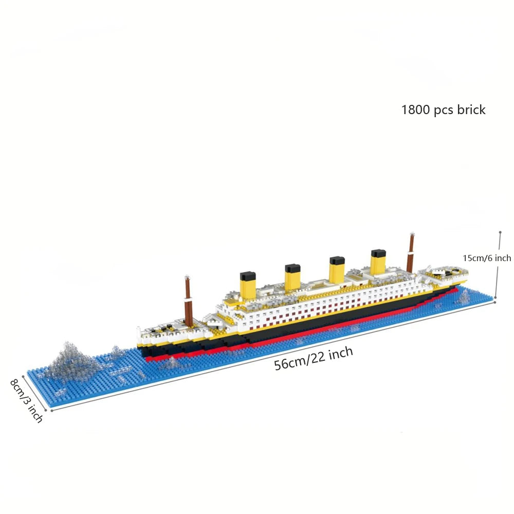 BUILT 6 Kinds Titanic Model Cruise Ship Building Block for Adult Micro Bricks