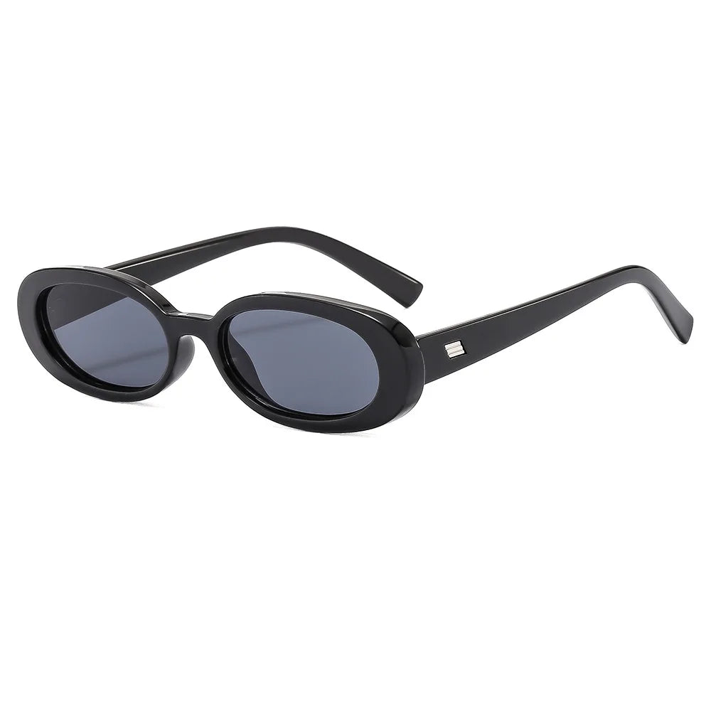 JNPCXI Vintage Oval Sunglasses Women Men Retro Rivet Gradient Amber Female Sun Glasses UV400