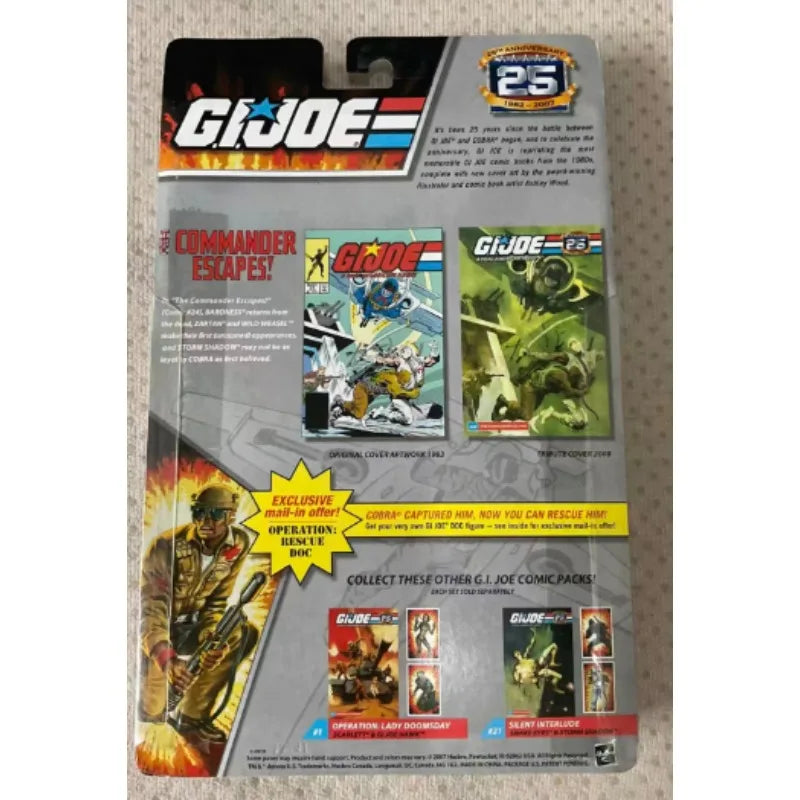 Original Hasbro G.I. Joe A REAL AMERICAN HERO COMIC PACK DUKE & COBRA COMMANDER Anime Figure Toy Collection Model