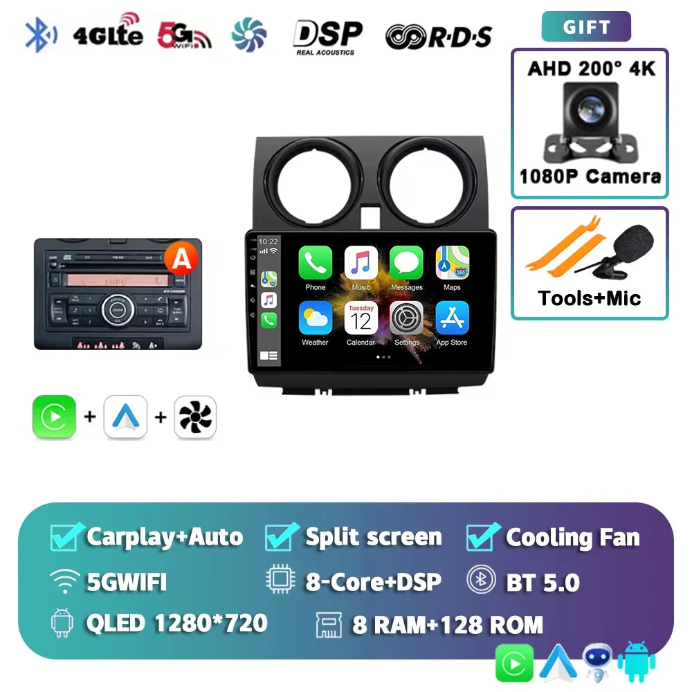 Android 15 Car Radio For Nissan Qashqai J10 2005 2006 2008 2010 2012 2014 2015 Wireless Android Auto Carplay Multimedia Player 2