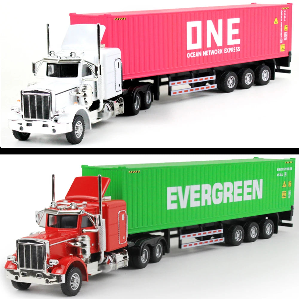 1:50 American Transport Vehicle Scania Container Truck Alloy Model Diecast Toy Doors Opened with Sound Light Cars Kid Toys Gifts