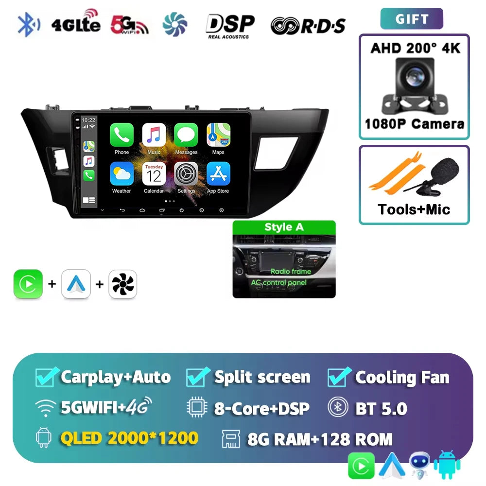 Android 15 Car Radio For Toyota Corolla 2013 2014 2015 2016 E160 E170 Wireless Carplay Android Auto Qualcomm Car Multimedia Play