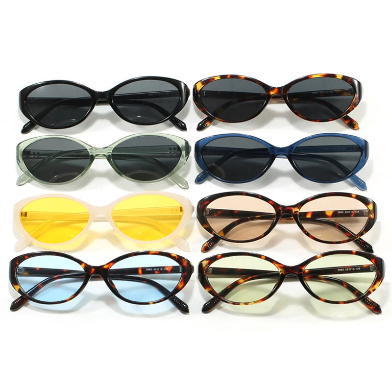 JNPCXI New Ins Popular Fashion Cat Eye Women Sunglasses Shades UV400 Retro Candy Color Men Sun Glasses