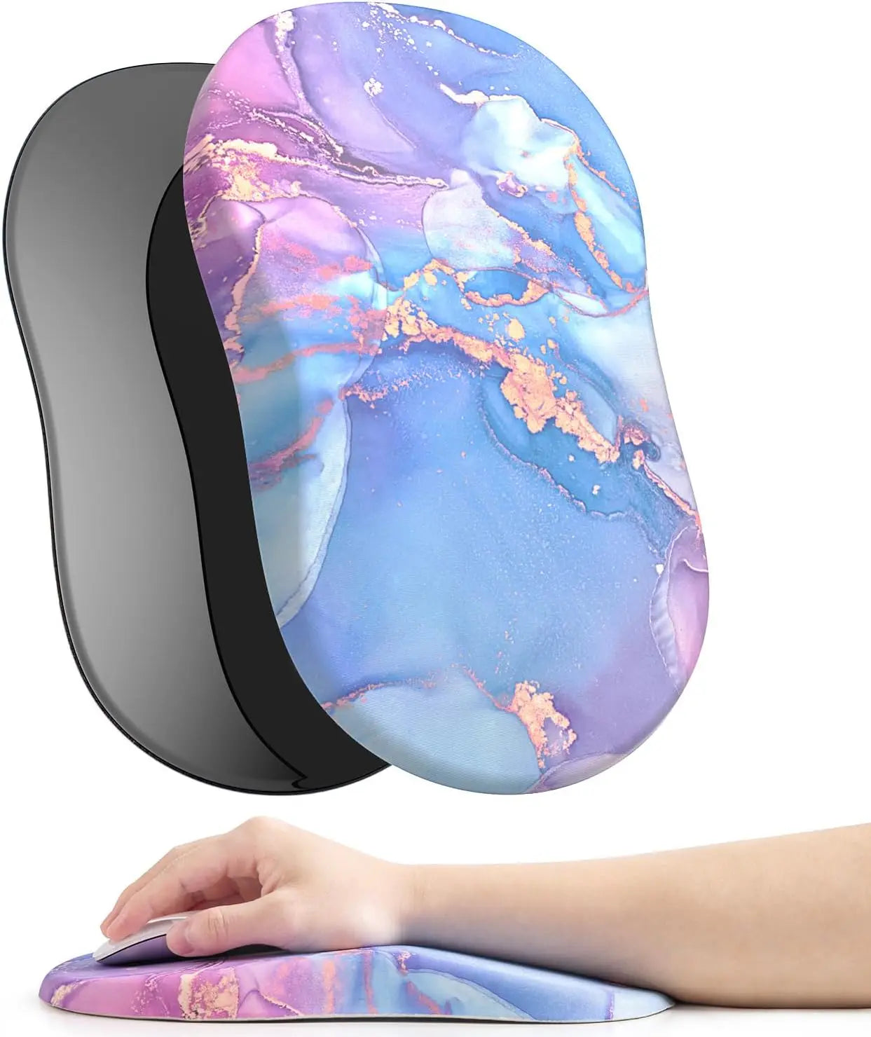 Ergonomic Mouse Pad Wrist Support,Pain Relief Mouse Pad with Wrist Rest,Entire Memory Foam Mouse Pad with Non-Slip PU Base