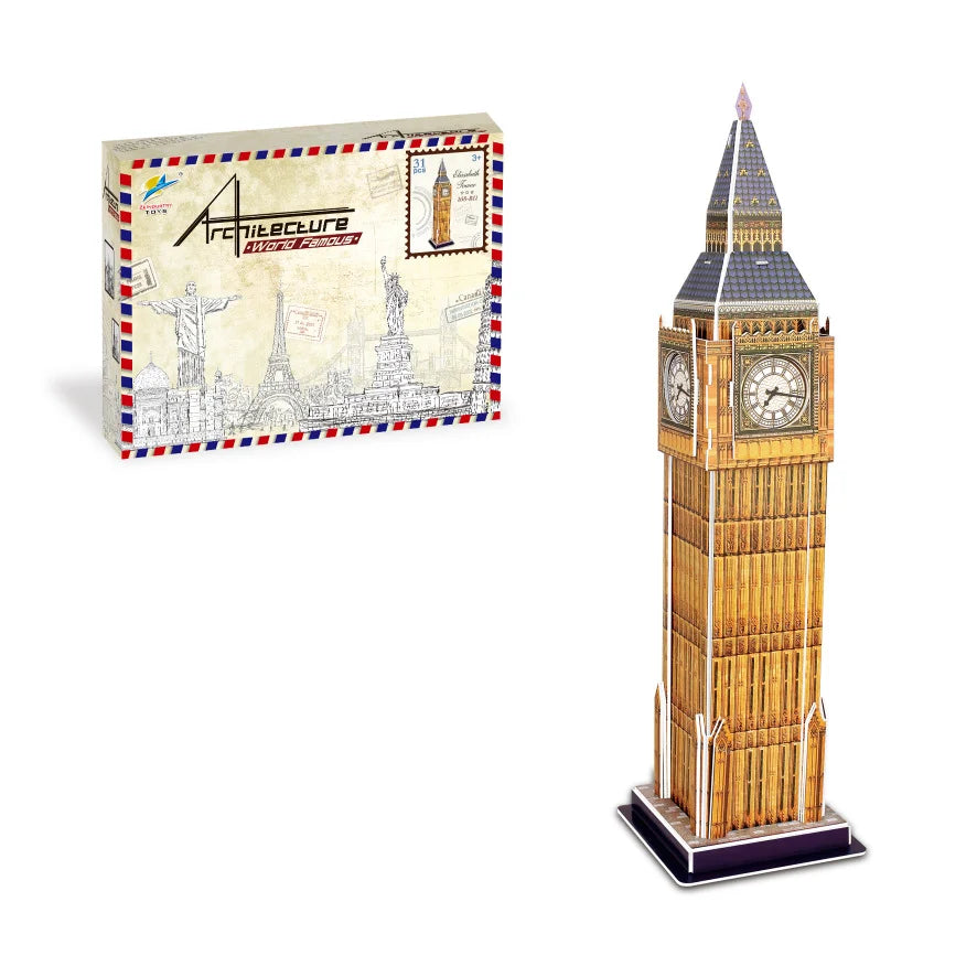 DIY Paper 3D Puzzle Model World Attractions Construction Children's DIY Intellectual Development Educational Toys for Kids