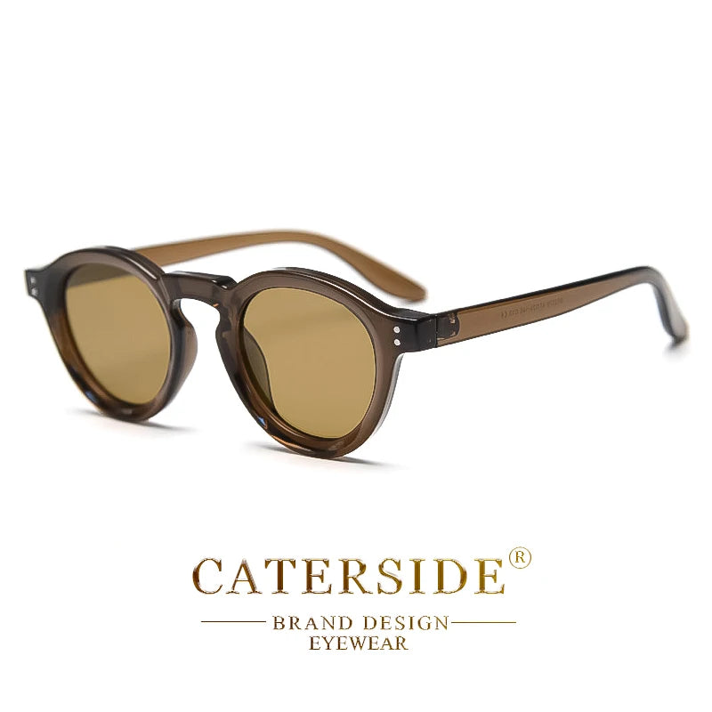 CATERSIDE Round Polarized Sunglasses Men Retro TR90 High-Quality TAC Lenses Sun Glasses Women Driving Fishing Eyewear Travel