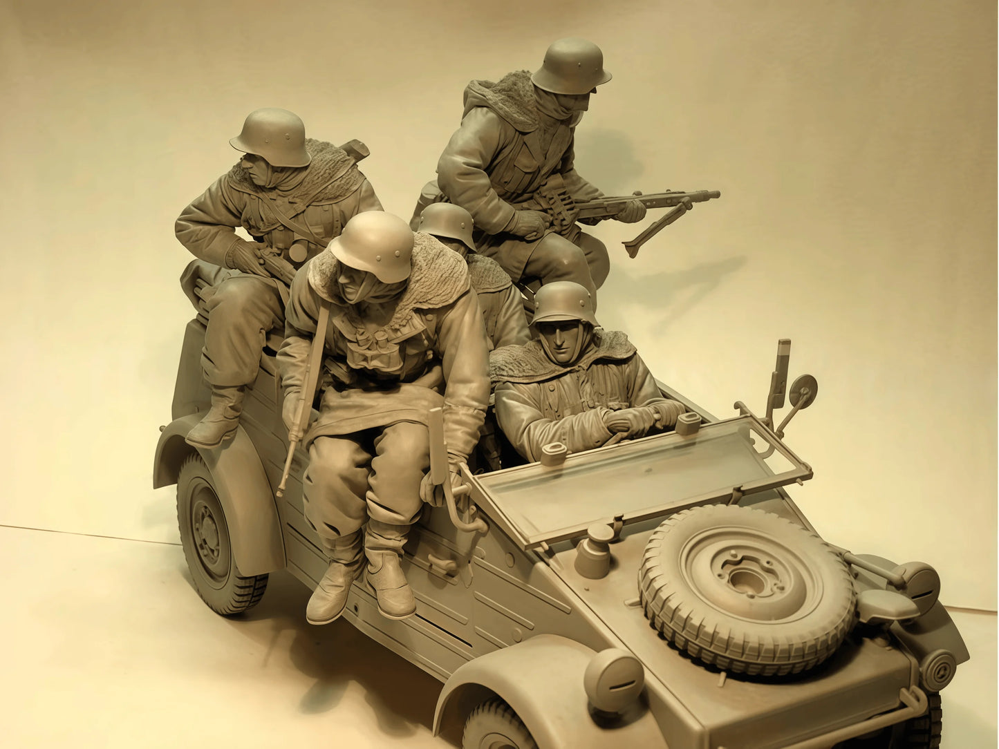 1/16 Resin Model Assembly Kit Gk, Tank Armor 5 People, Unpainted Model