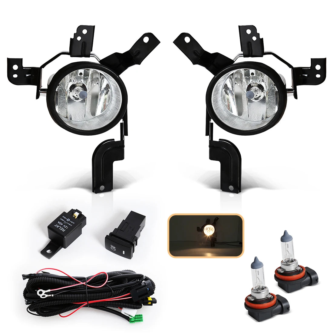 For Honda CRV CR-V 2007 2008 2009 Fog Lamps DRL Front Bumper Daylights Daytime Running Light Halogen LED Bulbs Car Accessories