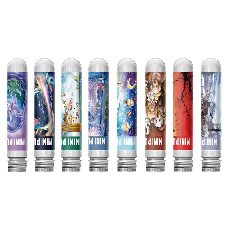 150PCS Mini Test Tube Jigsaw Puzzles for Adults Decompression Toy Fridget Puzzle Game Family Decoration Educational Toys