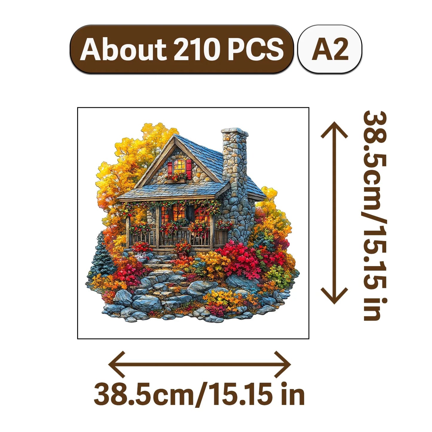 Autumn Scenery Wooden Jigsaw Puzzle Art Style Wooden Decor Painting Christmas and Halloween Gift Toy for Teen and Kid