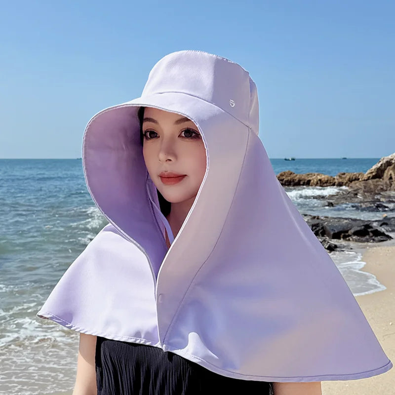 8517New shawl neck protective sunshade hat children summer outdoor riding face sunscreen fisherman hat