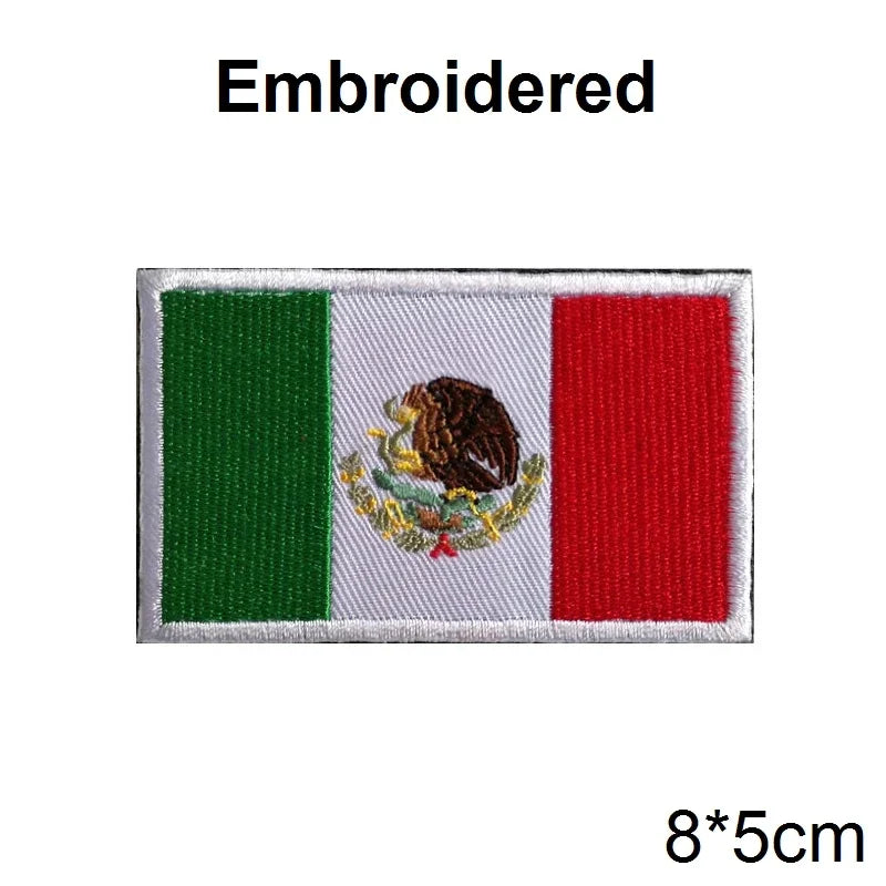 PVC & Embroidered Flag Patches UK Spain France Germany US Russia Tactical Badge