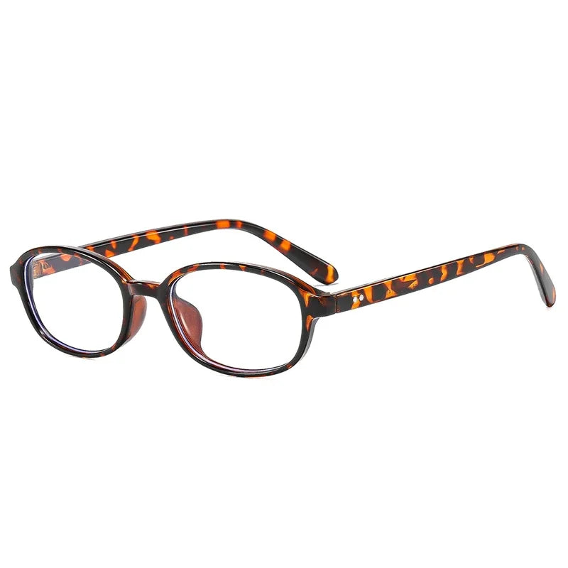 JNPCXI New Ins Popular Fashion Oval Sunglasses Women Leopard Blue Vintage Rivets UV400 Men Punk Clear Lens Frame