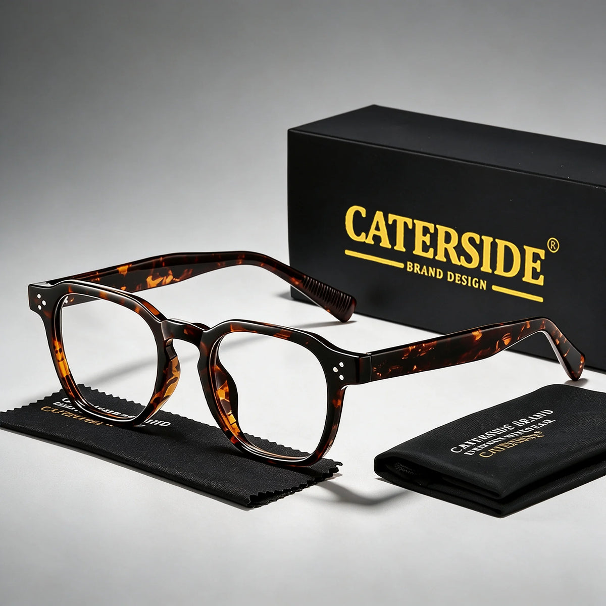 CATERSIDE Classic Men's and Women's Anti Blue Light Glasses High-Quality Tr-90 Square Eyeglass Frame Computer Protective Glasses